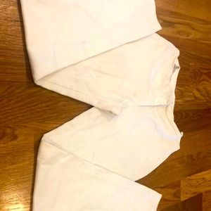 Off white glittery,zipper in the back , stretchy pants.